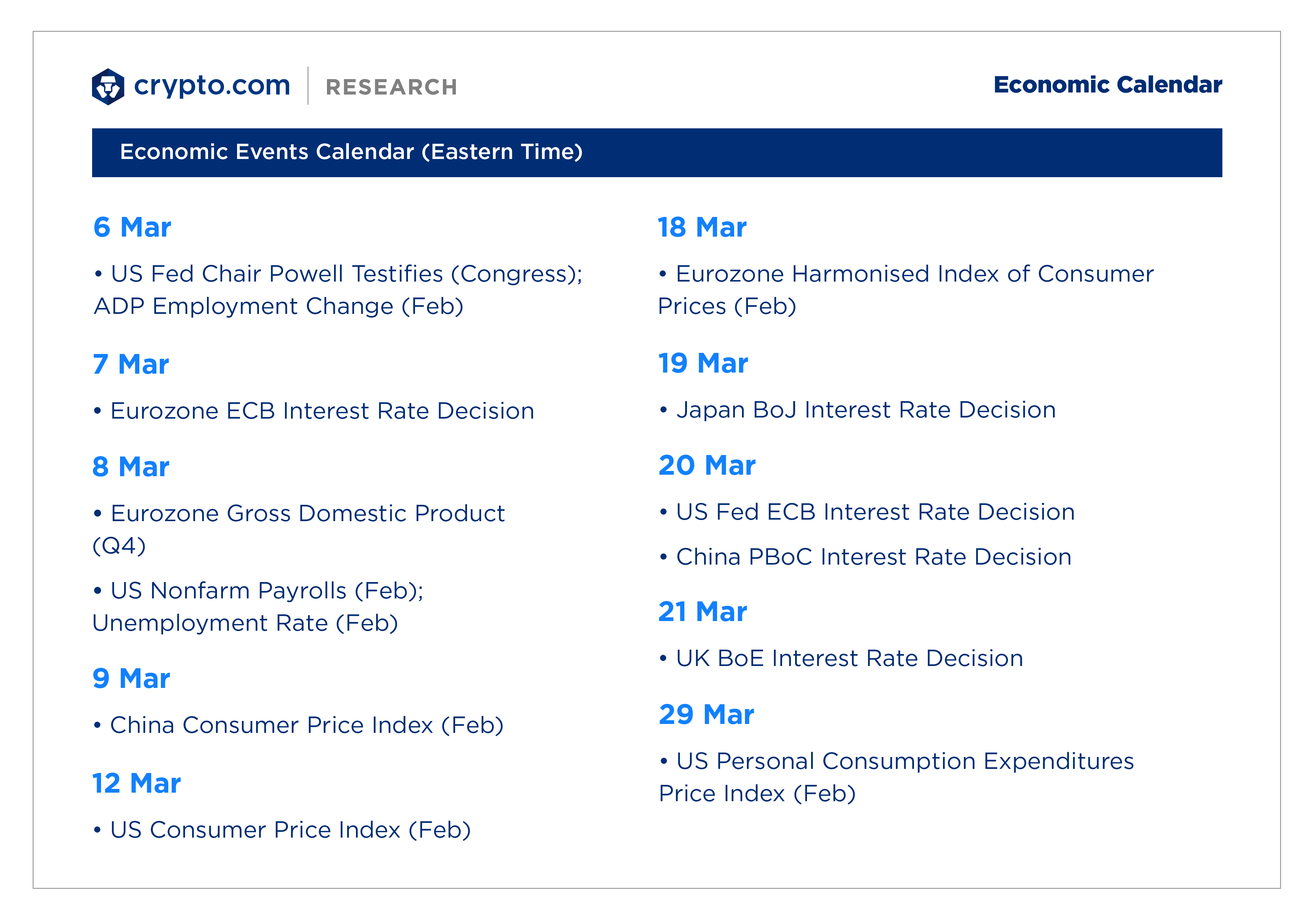 6 Economic Calendar