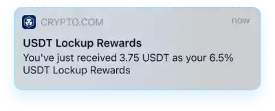 Pop-up notification from the Cryptocrowd.org App that tells you your staking rewards
